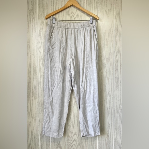 Lou & Grey Crosshatch Softstretch Linen Pants Size Medium EUC (Light Tan) - Picture 4 of 7